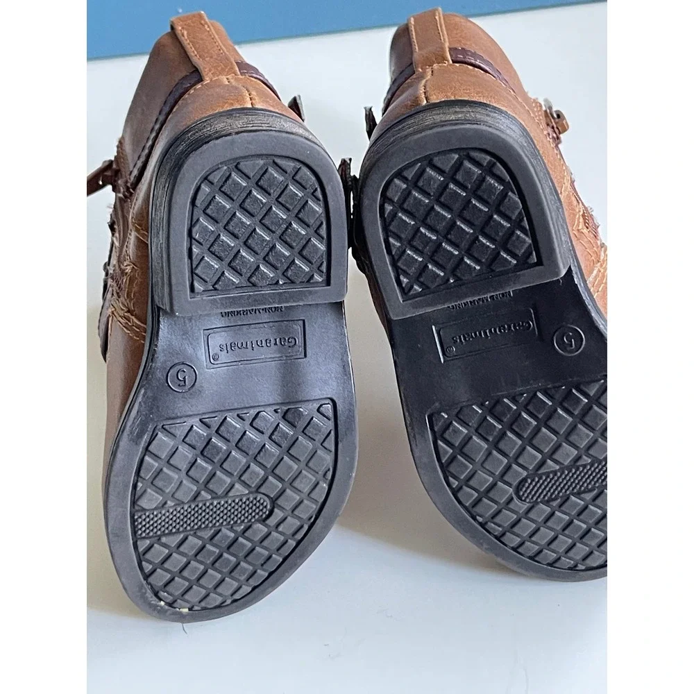 Garanimals Toddler Brown Western Ankle Boots Size 5 IGGR47DP007 Harness Buckle